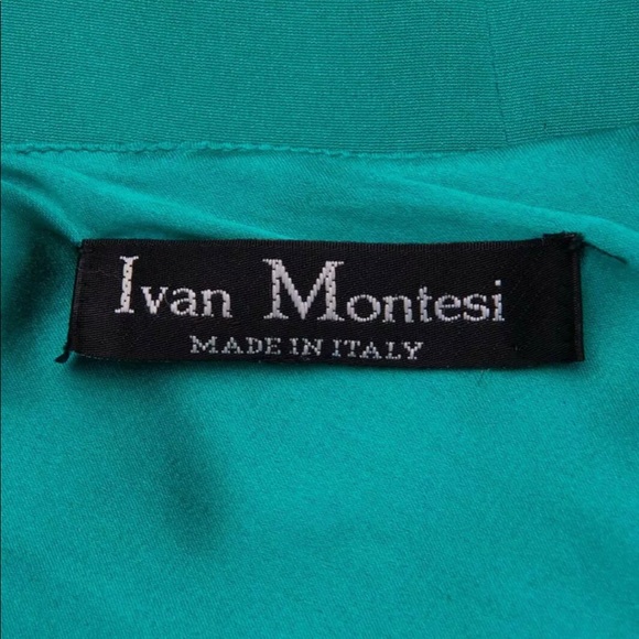 Holiday Sale ✨ IVAN MONTESI • Green Silk Evening Gown • Sz 4-6 RETAIL $2345USD - Picture 3 of 8